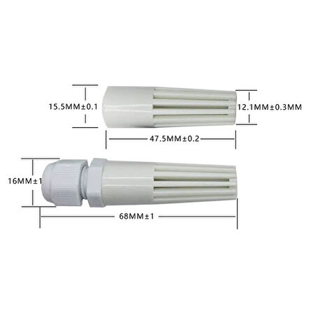 Plastik Sensör Kutusu Pvc68 Ds18b20 Lm35 Ntc Sht11 Htu21 Sht20 Sht21 Sht15 Sht75 Sht30 Aht10 Bme280