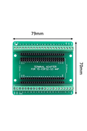 Esp32 Genişleme Kartı Klemens Soket Esp32-s3 44 pin Hızlı Prototipleme Kolay Bağlantı 25.5mm