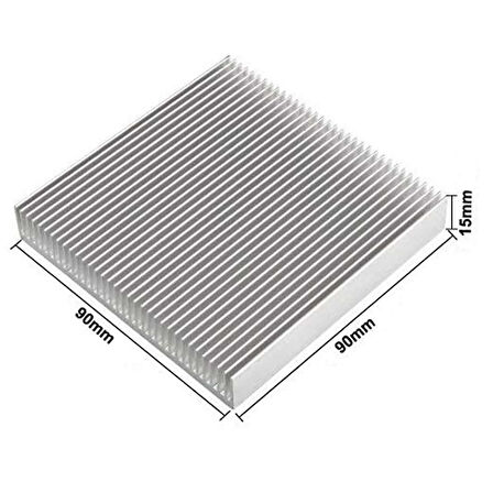 9cm x 9cm x 1.5cm Alüminyum Metal Soğutucu Blok Radyatör Amfi Led Entegre Transistor Vga Ram CPU