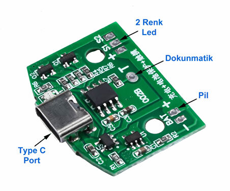 Type C Usb Masa Lamba Dokunmatik Led Dimmer Gece Lambası 3.7V Lion Lityum Pil Şarj 8W Parlaklık Kont