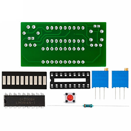 Demonte LM3914 10 Led 3.7V Lityum 12V Pil Kapasite Gösterge Modül DIY Led Elektronik Lehimleme Eğiti