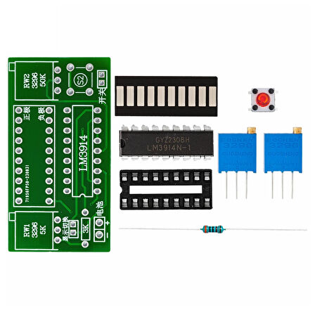 Demonte LM3914 10 Led 3.7V Lityum 12V Pil Kapasite Gösterge Modül DIY Led Elektronik Lehimleme Eğiti