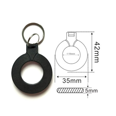 13.56Mhz RFID Halka Tip Tag Siyah Nfc UID Kimlik No Değiştirilebilir Etiket Anahtarlık Manyetik Kart