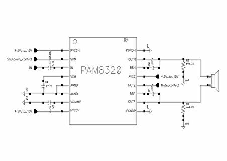 PAM8320 IC SOP16 20W Mono Class D Ses Amfi Sistemleri Hoparlör Speaker Amfilikatör Kulaklık Bilgisay