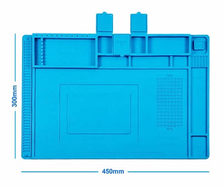 300mm x 450mm Silikon Lehimleme Matı Telefon Laptop Saat Onarım Tamir Antistatik Isıya Dayanıklı