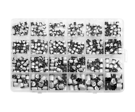 400 Adet Smd Elektrolitik Kapasitör Set Kutulu 24 Çeşit Kondansatör 1uf 4.7uf 10uf 22uf 47uf 100uf