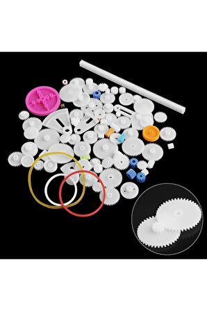 85 Parça Plastik Dişli Seti (oyuncak - Tekerlek - Mil - Çark)