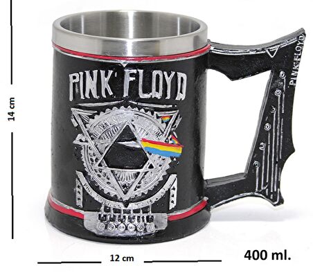 Paslanmaz Çelik Pink Floyd Kabartmalı Kupa Bardak 400 ml 