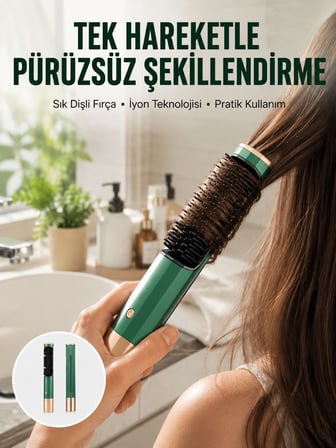 Düzleştirici Fırça Saç Düzleştirici Arada Fön Tarak Taşınabilir Yeni Nesil