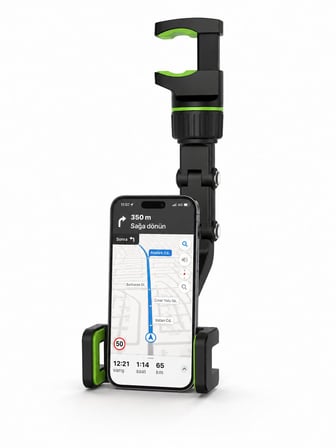 Araç İçi Dikiz Aynası Telefon Tutucu 360° Dönebilen Katlanabilir