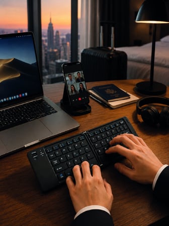 Bluetooth Katlanabilir Klavye USB-C Şarjlı 3 Cihaz Bağlantılı Taşınabilir Kla