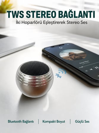 Mini Kablosuz Hoparlör Derin Bas TWS Bağlantı Şarjlı Model Yeni Nesil