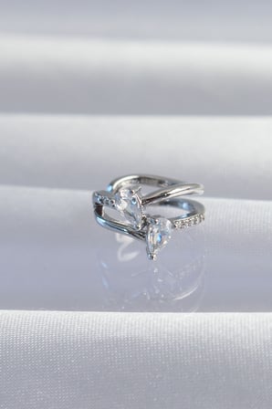 Pirinç Gümüş Renk Zirkon Taşlı Damla Earcuff Küpe 5886