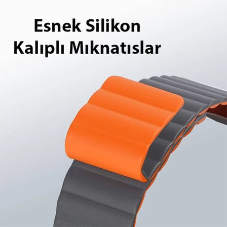 DUX DUCIS Apple Watch 42/44/45MM için Manyetik Zincir Versiyon PU Deri Kayış Kord