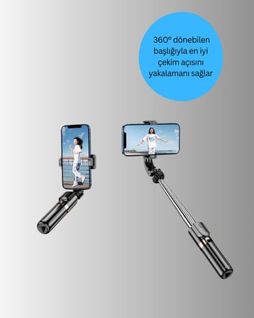 Bluetooth Selfie Çubuğu – Katlanabilir Uzaktan Kumandalı