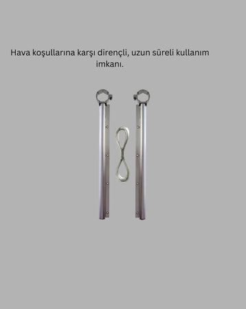 25x60 Balkon Askılığı Kare Demir Uyumlu Hava Dayanıklı Çamaşır Askısı