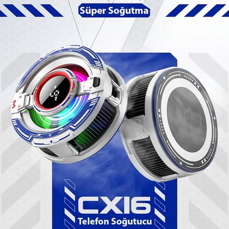 CX16 iOS Android Soğutucu 15W15W Manyetik RGB Telefon Soğutucu – Anında Hızlı