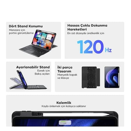 DUX DUCIS Galaxy Tab S8+ / S7+ / S7 FE İçin Ayrılabilir Bluetooth Klavye Touchpad