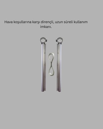 Kare Küpeşte Uyumlu Balkon Çamaşır Askısı 25x60 cm Beyaz Pratik