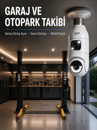 360° Ev İzleme Wi-Fi Çift Lens Akıllı Ampul Kamera