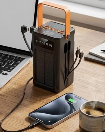 Güneş Enerjili Taşınabilir Powerbank Yüksek Kapasiteli Hızlı Şarj Özellikli