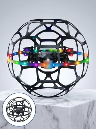 Şarjlı Futbol Topu Tasarımlı Mini Drone LED Aydınlatmalı Akıllı