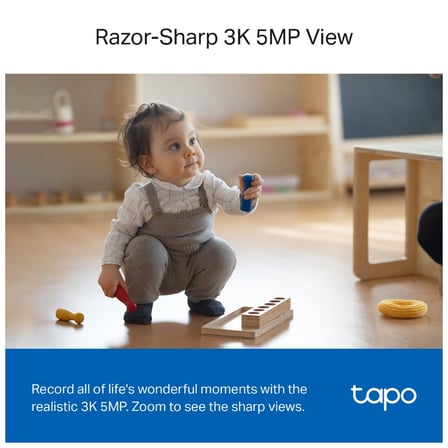 TP-LINK Tapo TC74 (C230) 3K 50Mpix İç Mekan WiFi 12Mt. Gece Görüşü 360 Dönü?