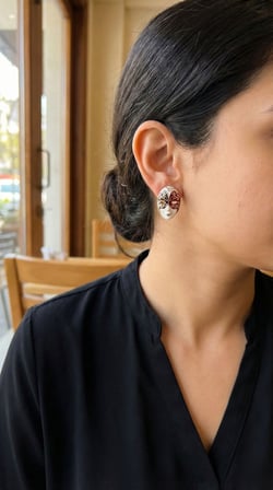 Maske Model Pirinç Kadın Küpe 5886