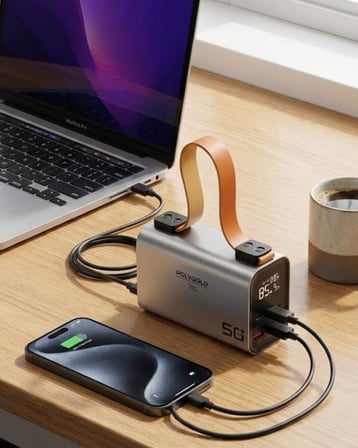 50000 mAh Powerbank Süper Hızlı Şarj LED Dijital Göstergeli Taşınabilir Şarj