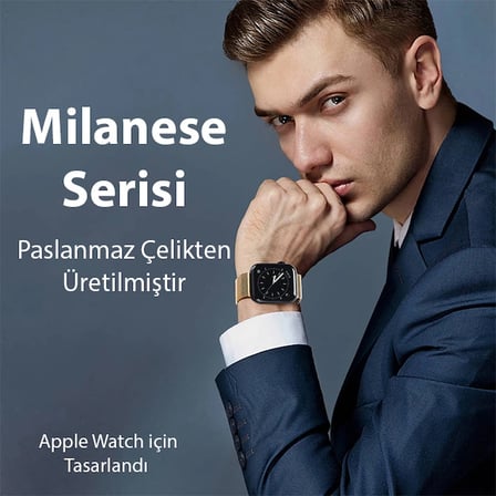 Dux Ducis Apple Watch 42/44/45MM için Milanese Premium Milano Loop Kayış Kordon-(