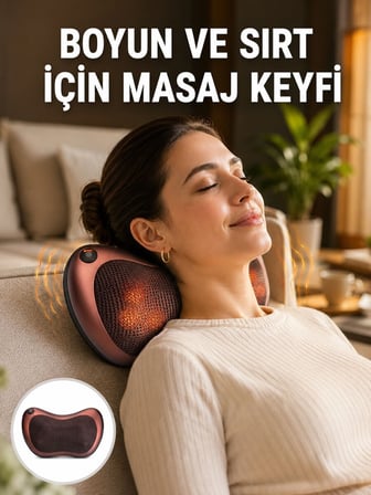 Isıtma Özellikli Derin Yoğurma Masaj Yastığı Priz & Çakmak Girişli Yeni Nesi