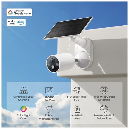 TP-LINK Tapo TC85 KIT (C425 KIT) 2K QHD 40Mpix Dış Mekan IP66 WiFi 15Mt. Renkli Ge