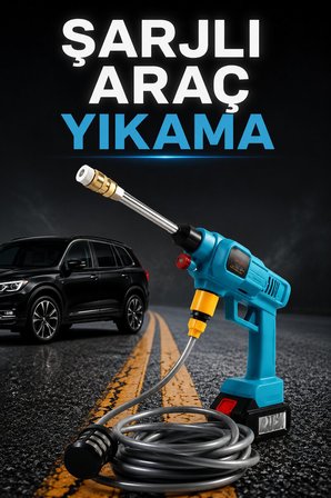 Şarjlı Ve Yüksek Basınçlı Oto Yıkama Makinesi Ve Sulama Tabancası Bahçe Yı