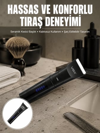 Suya Dayanıklı Tıraş Makinesi – Hassas Paslanmaz Çelik ve Titanyum Bıçak Ye