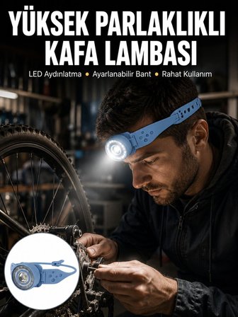 Hafif ve Taşınabilir Kamp Kafa Lambası Ayarlanabilir Işık Yeni Nesil