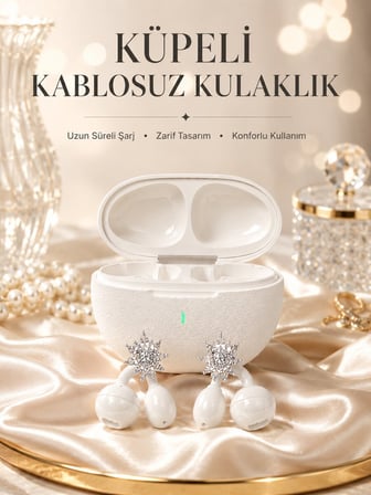 Yeni Nesil Küpeli Kablosuz Kulaklık Güçlü Bataryalı