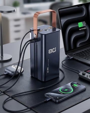 80000 mAh Taşınabilir Powerbank Süper Hızlı Şarj Çoklu Çıkış ve LED Göst
