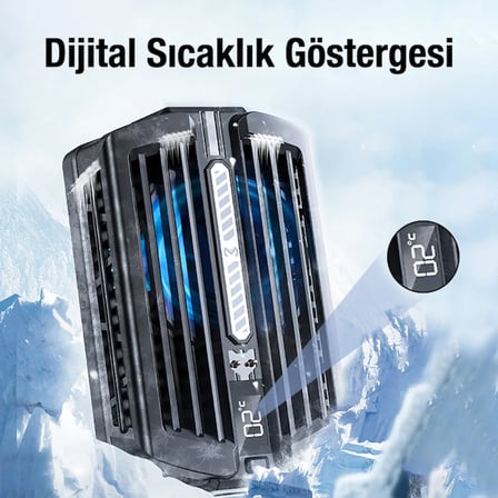 DL10 Dijital Gösterge 2000mAh Powerbankli Telefon Soğutucu Fan Radyatör-(5775)