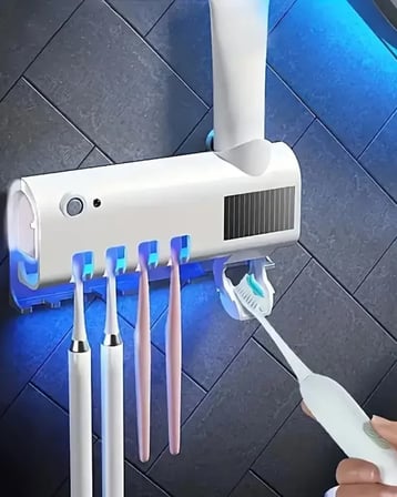 UV Sterilizasyonlu Duvara Monte Otomatik Diş Fırçası Tutucu