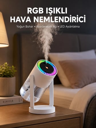 Gökyüzü Projektörlü Buhar Makinesi Ev Ofis ve Araç Uyumlu Yeni Nesil