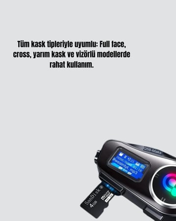 Su Geçirmez Bluetooth 5.3 Kask Kulaklığı 1000mAh Bataryalı
