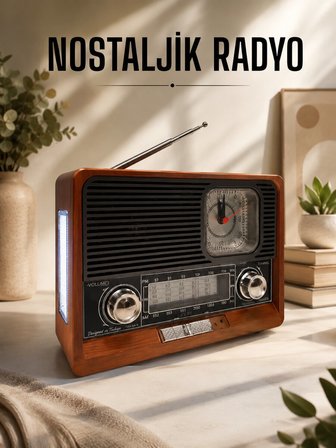 Nostaljik Radyo USBAUX Ve SD Kart Girişli Bluetooth Bağlantılı