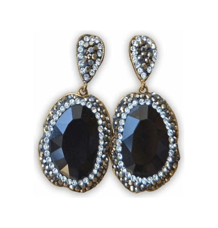 Stoneage Rf03352 El Yapımı Kadın Siyah Kristal Küpe Diğer