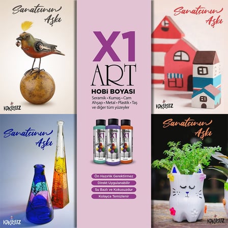Polisan X1Art Multisurface Hobi Boyası 120Ml - 0034 Şeftali
