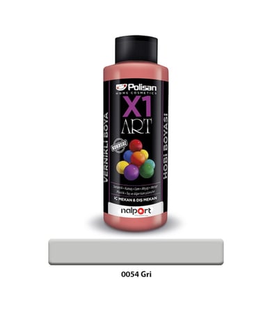 Polisan X1 Art Vernikli Hobi Boyası Gri 120 Ml.
