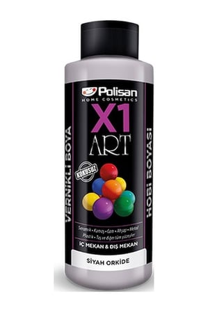 Polisan X1 Art Vernikli Hobi Boyası Siyah Orkide 120 ML