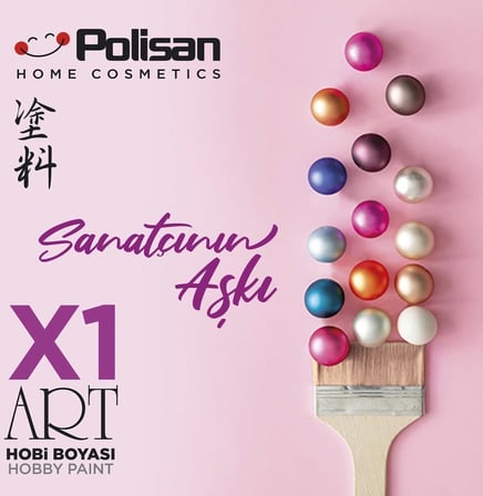 Polisan X1 Art Vernikli Hobi Boyası Siyah Orkide 120 ML