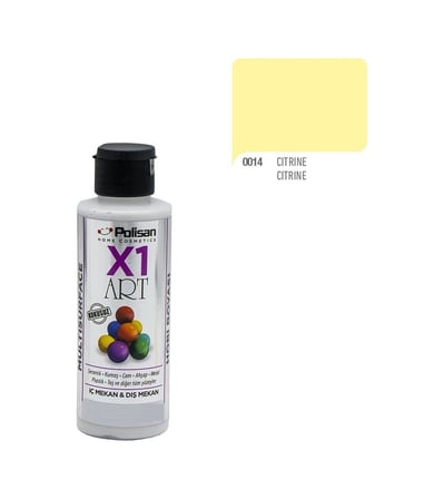 Polisan X1Art Multisurface Hobi Boyası 120Ml - 0014 Citrine Açık