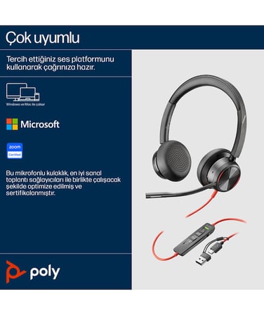 Poly BW 8225 Stereo USB-C HS +USB-C/A