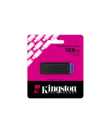 Kingston 128GB Portable USB 3.2 Gen 1 DataTraveler Exodia Black/Blue